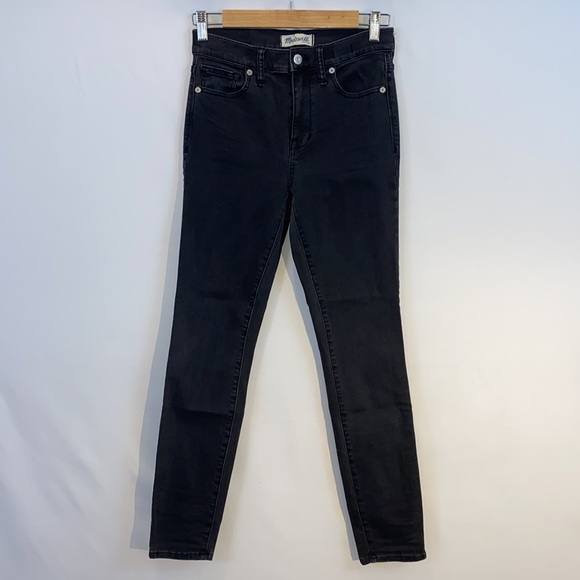 Madewell High Riser Skinny 10 inch High Rise ankle crop jeans in black size 27 - Picture 3 of 16